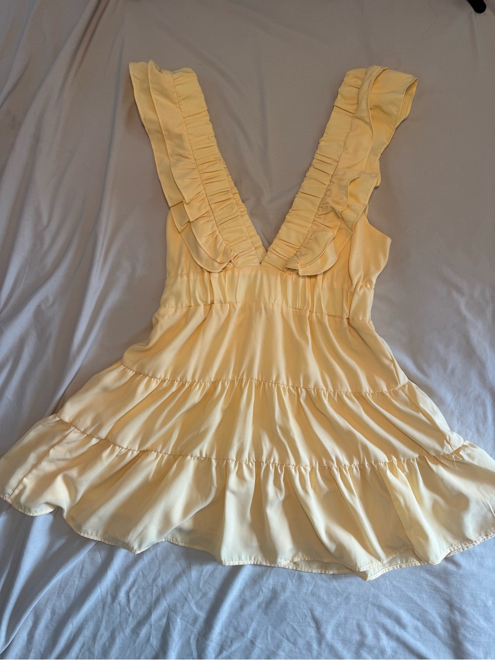 Yellow Ruffle V-Neck Sundress - Picture 5 of 5